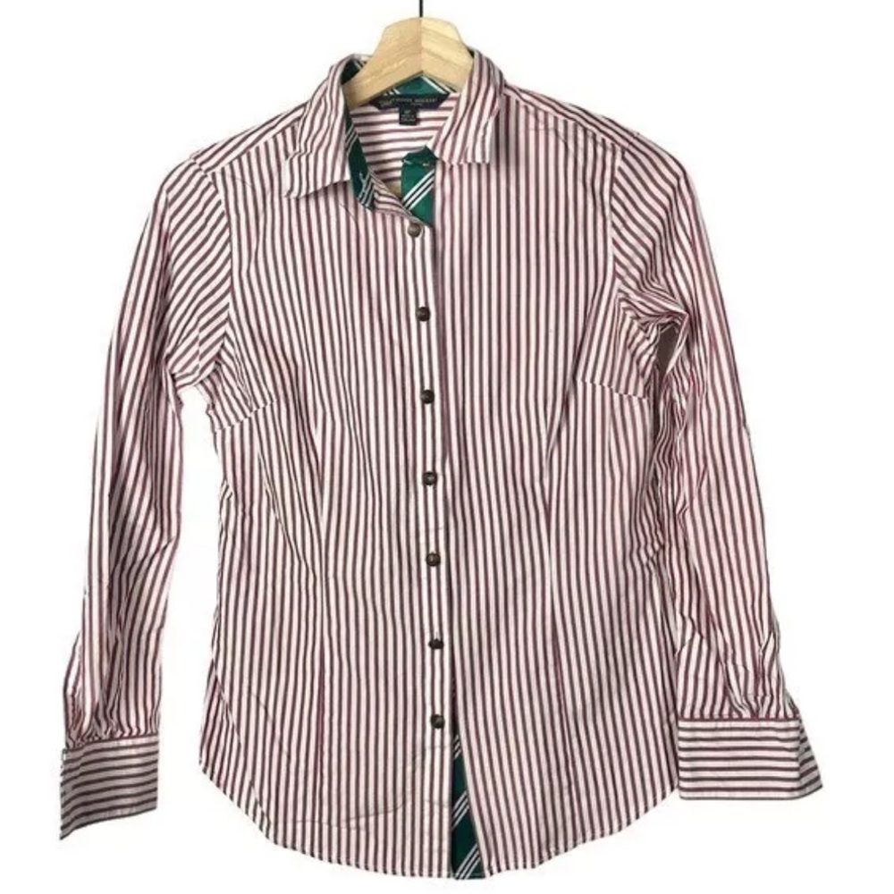 Brooks Brothers Preppy Oxford Ribbon Button Down size 2